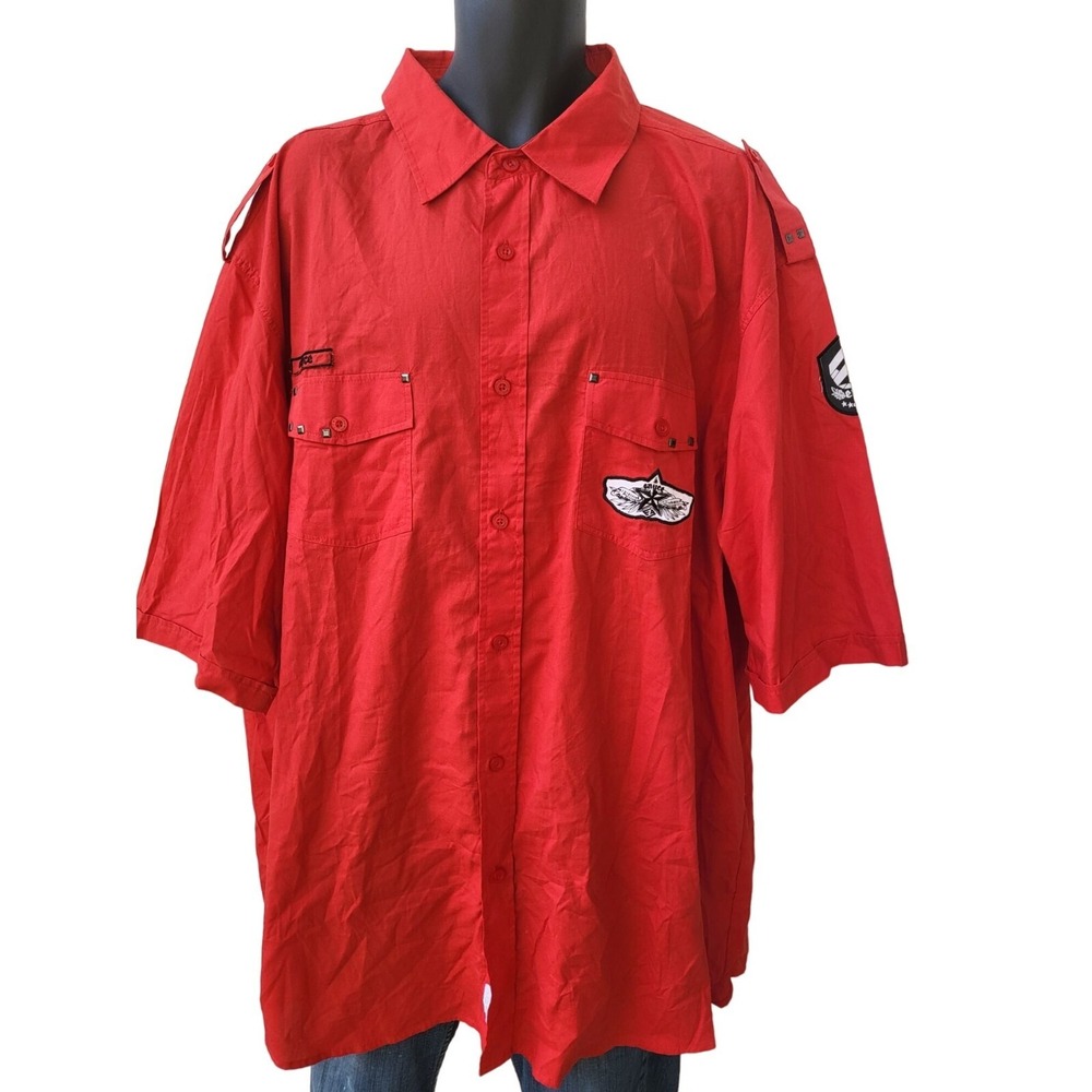 Vintage Enyce Shirt Mens 4X Red Short Sleeve Button Up Sean Combs Y2K Streetwear